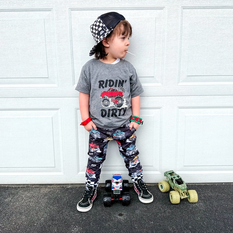 Ridin’ Dirty Tee|18/24|2T|3T|4T|5T|YS (6/8)|Heather Grey