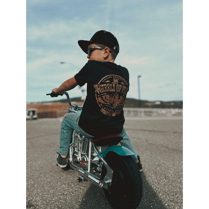Wheels of Fire Tee|6/12 Months|12/18 Months|18/24 Months|2T|3T|4T|5T|Youth Small|Youth Medium|Youth Large
