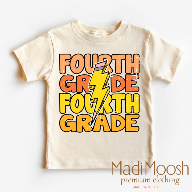 Fourth Grade Lightning Bolt Shirt – School Shirt