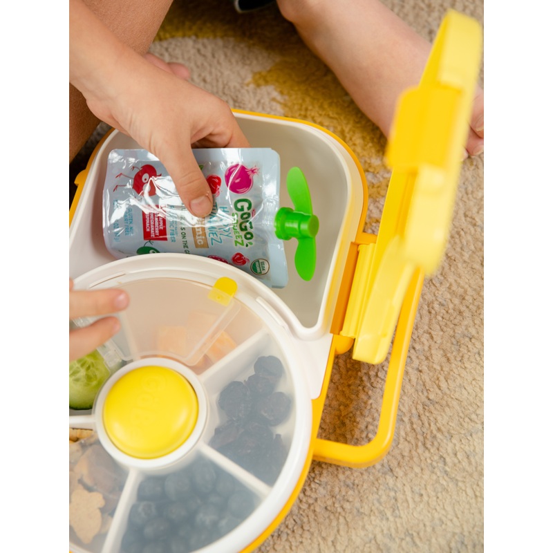2-in-1 GoBe Lunchbox|Watermelon Pink|Honey Yellow|Sage Green|Blueberry Blue|Grape Purple