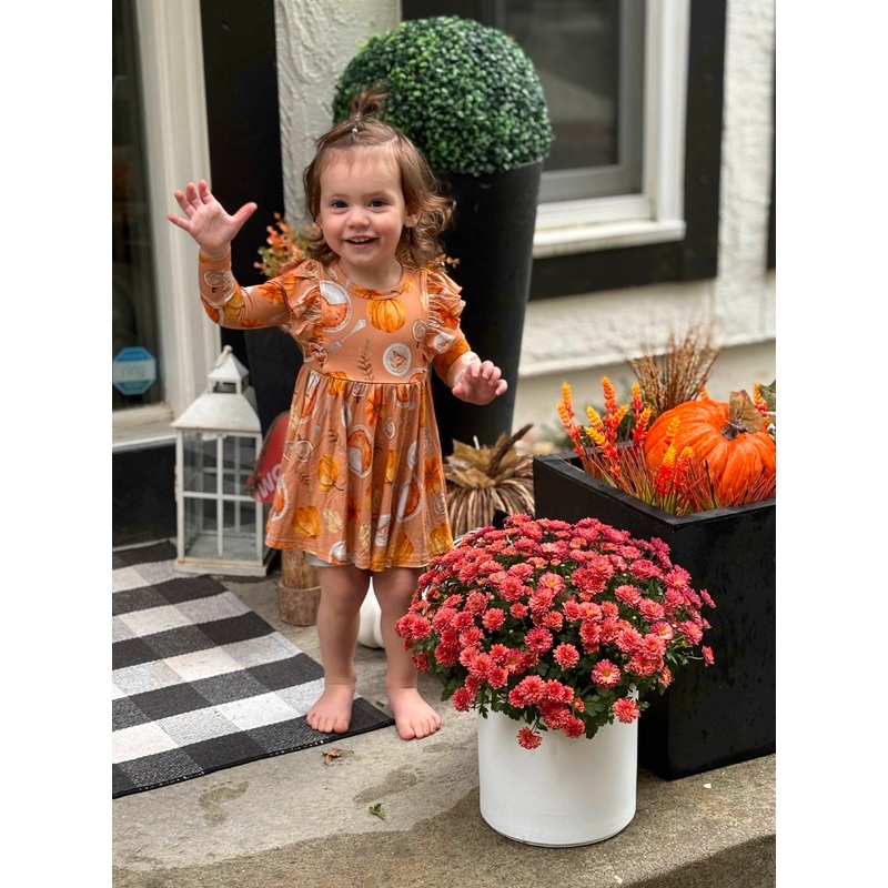 At The Table Long Sleeve Ruffle Twirl