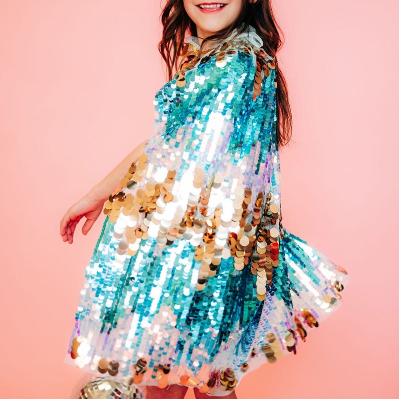 Blue Sequin Cape