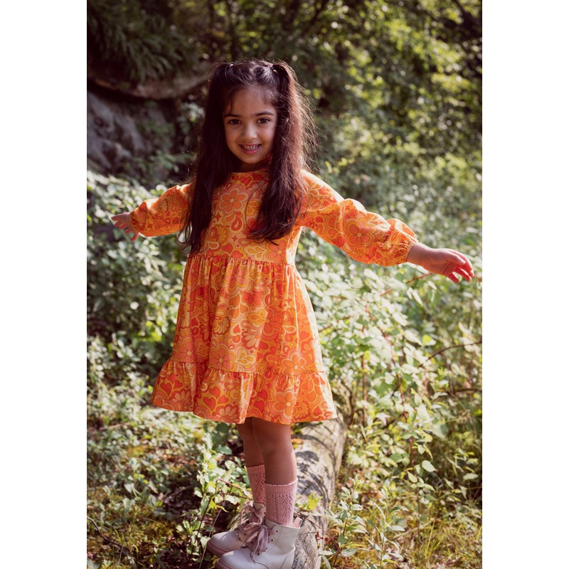 Retro Boho Long Sleeve Girls Fall Dress