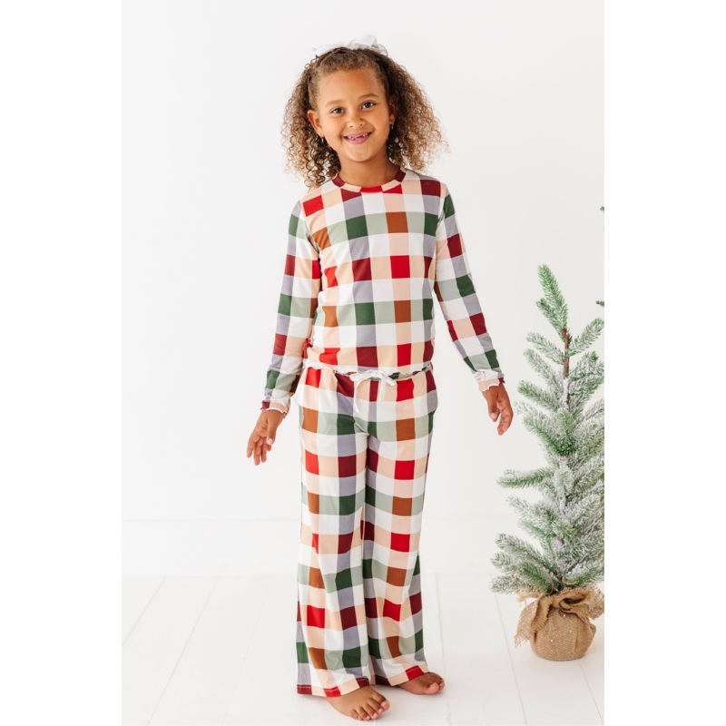 Holiday Plaid | GIRLS WIDE-LEG SET