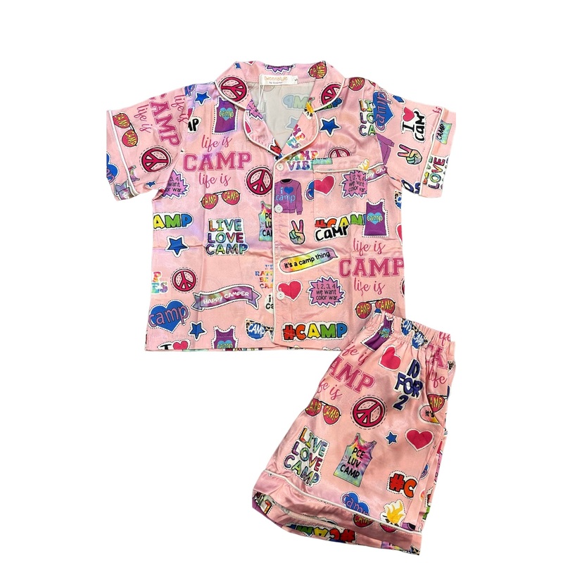 Tweenstyle by Stoopher – Camp Collage Silky Loungewear Set