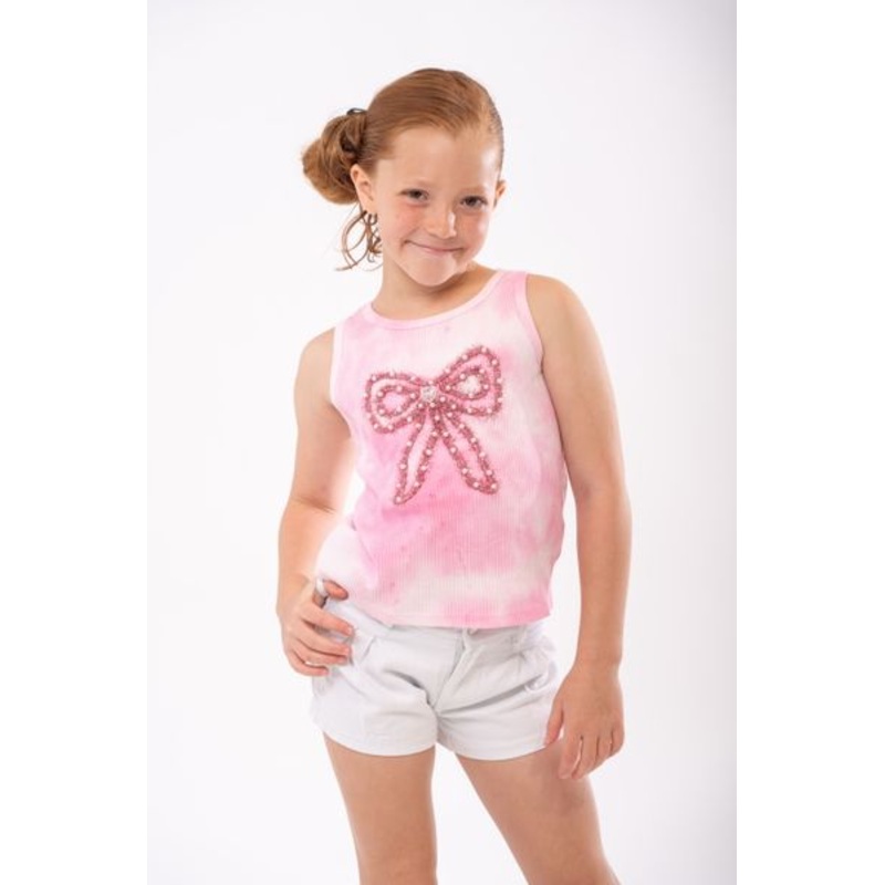 Tweenstyle by Stoopher – Pink Bow Tie Dye Tank