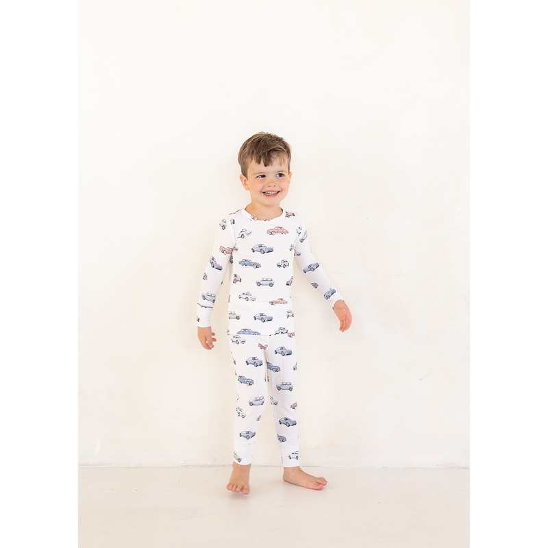 Vintage Cars (Ribbed) | Bamboo Two Piece Pajamas