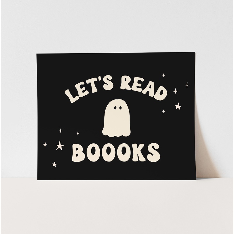 {Black} Let’s Read Boooks Art Print