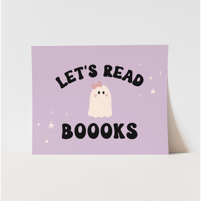 {Purple} Let’s Read Boooks Art Print