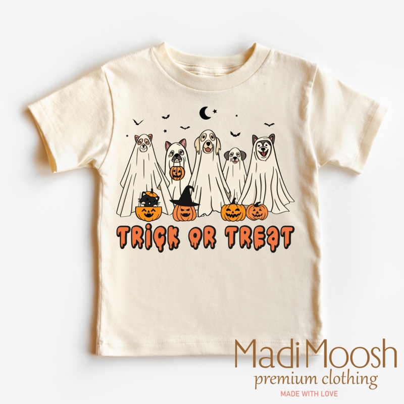 Trick Or Treat Dog Ghost Shirt – Halloween Shirt