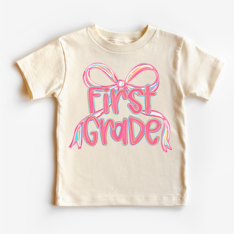 Girls 1st Grade Bow Back To School Shirt – First Day Of School Tee