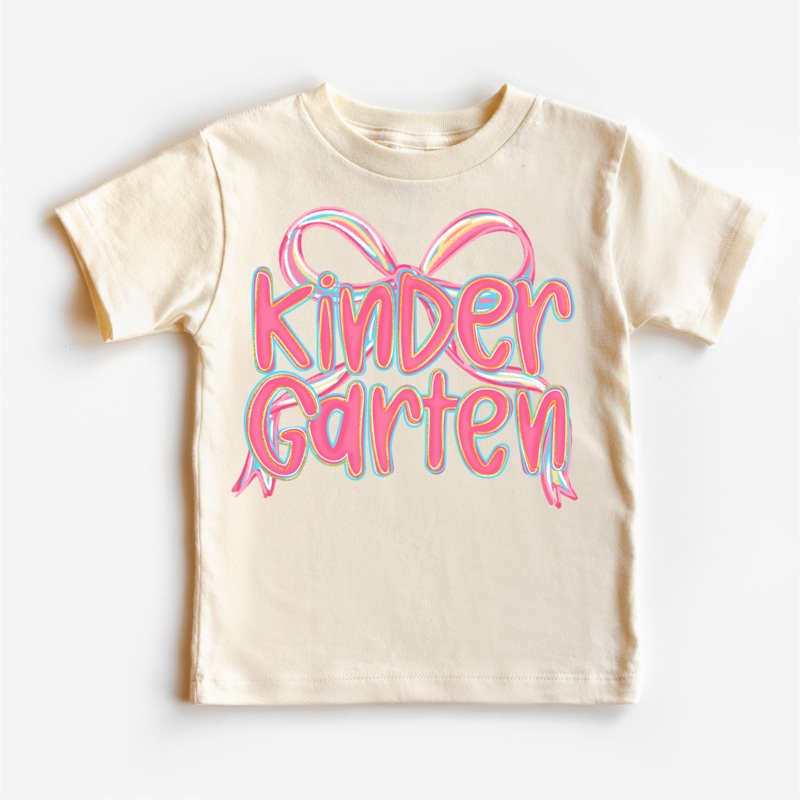 Girls Kindergarten Bow Back To School Shirt – First Day Of School Tee
