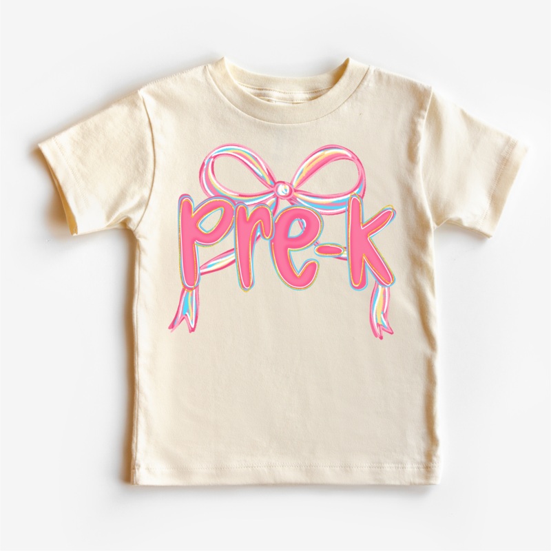 Girls Pre-K Bow Back To School Shirt – First Day Of School Tee
