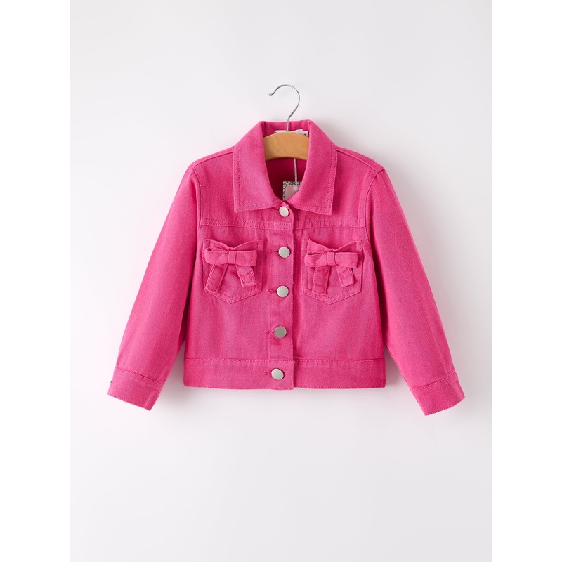 Hot Pink Fall Girls Denim Top|2|3|4|5|6|7|8/9