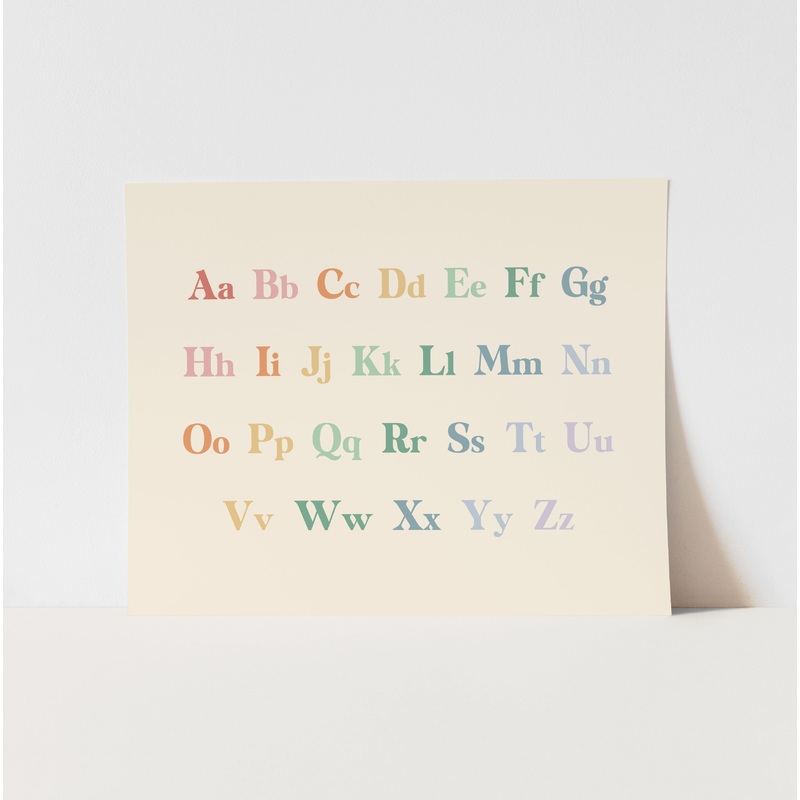 {Rainbow} Alphabet Art Print|5×7″|8×10″|11×14″