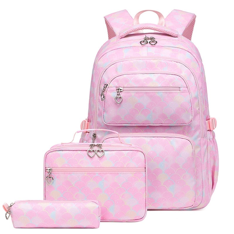 3 Pcs/Set Mermaid Backpack|Pink|Purple|Blue|Black
