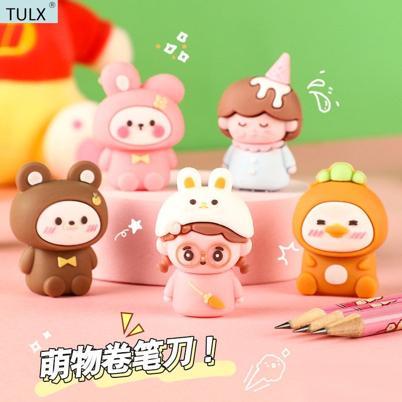 Adorable Pencil Sharpeners|Pink Bunny|White Bunny|Ice Cream Cone|Bear|Carrot