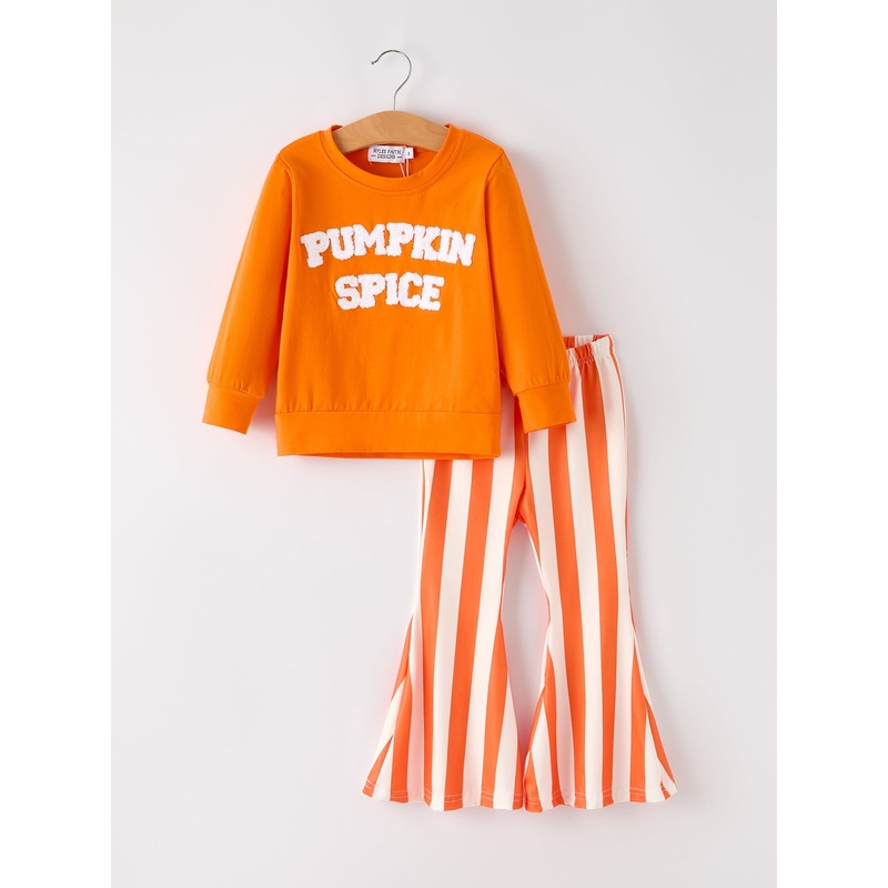 Fall Halloween & Thanksgiving PUMPKIN SPICE Chenille Patches Girls Set