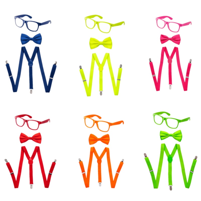 Suspenders, Bowtie and Sunglasses Set – Adults