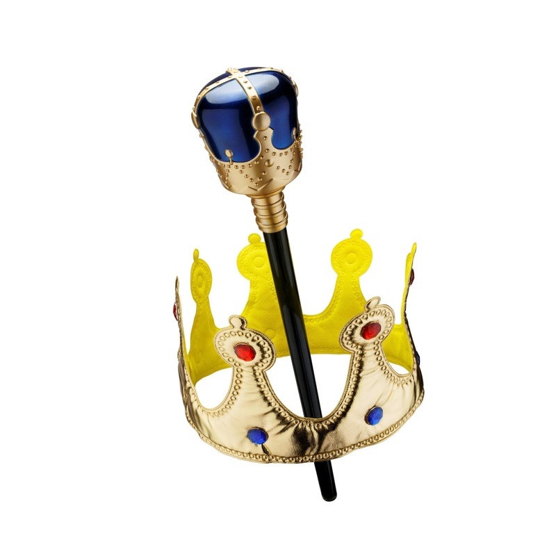 Gold Crown and Scepter Set|Blue|Red