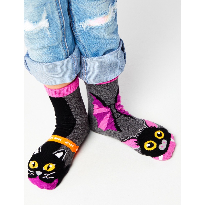 KIDS BAT & BLACK CAT NO SLIP SOCKS