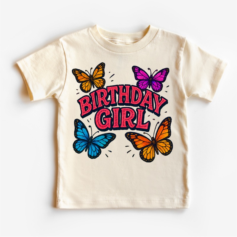 Girls Butterfly Birthday Shirt – Girls Birthday Tee