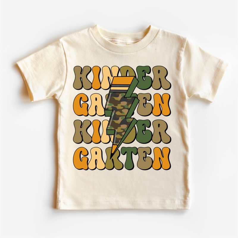 Kindergarten Camo Lighting Bolt Shirt – Back To School Tee