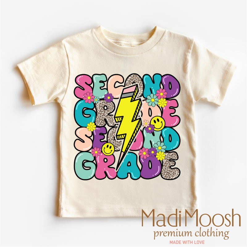 Second Grade Lightning Bolt Back To School Shirt – School Shirt