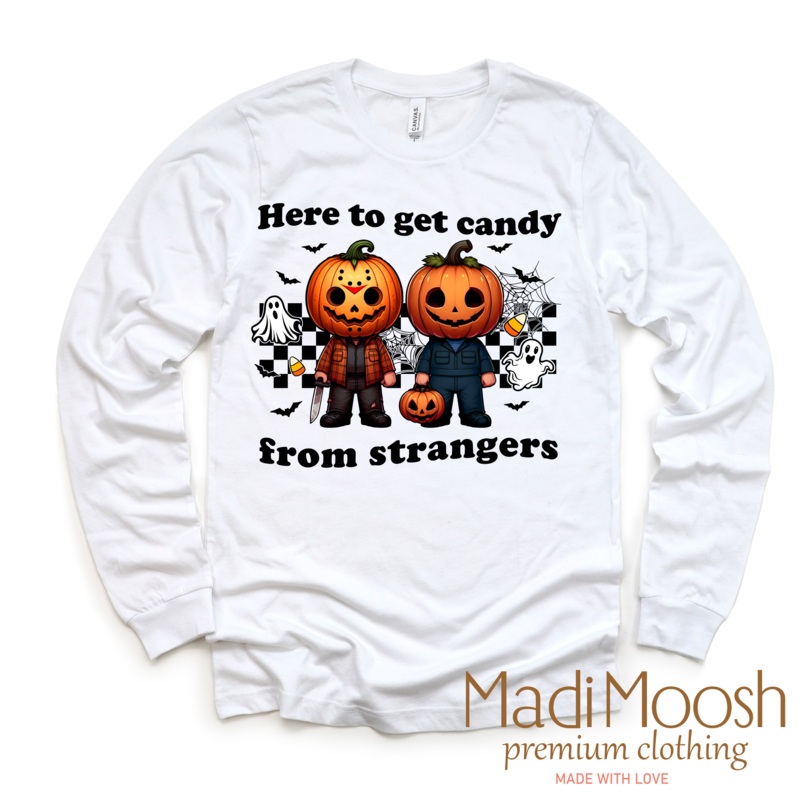 Trick Or Treat Halloween Tee – Long Sleeve White Shirt