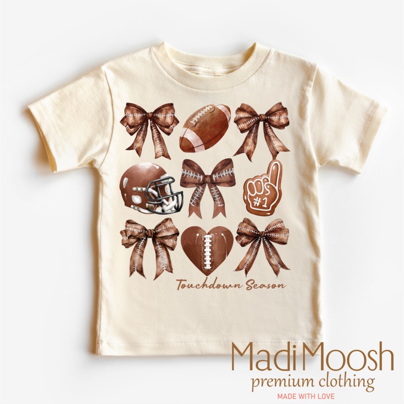Football And Bows Girls Shirt – Football Tee