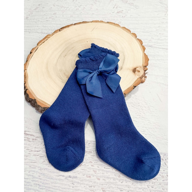 Navy Bow Socks|S|M|L|XL