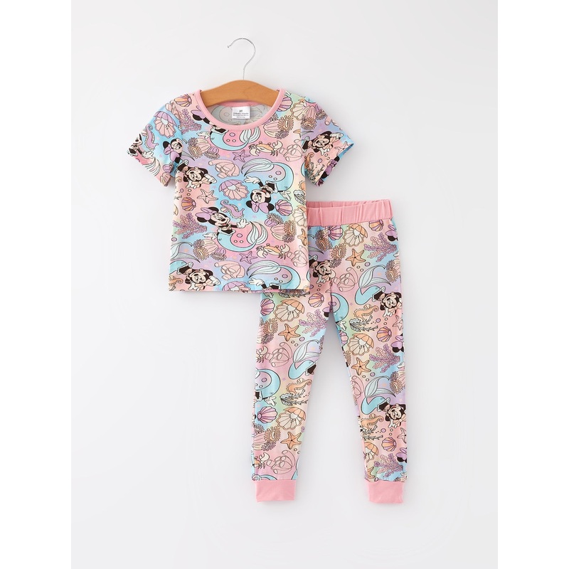 Bamboo Fabric Girls Summer Minne Mouse Pajamas