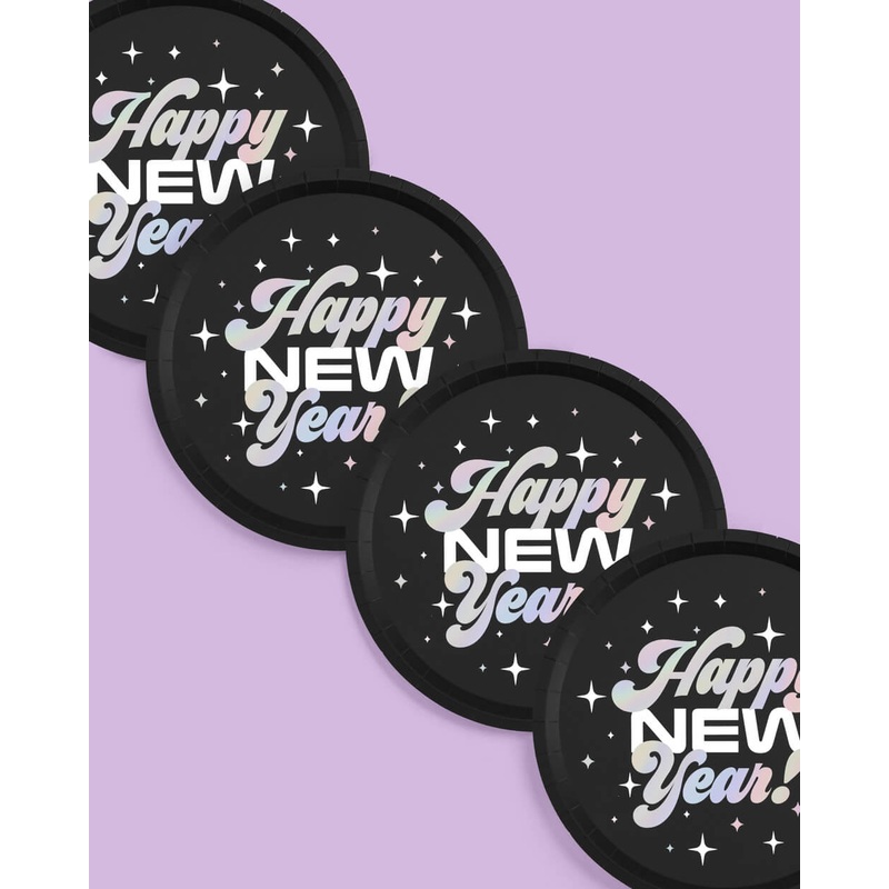 NYE  Plates – 25 foil paper plates