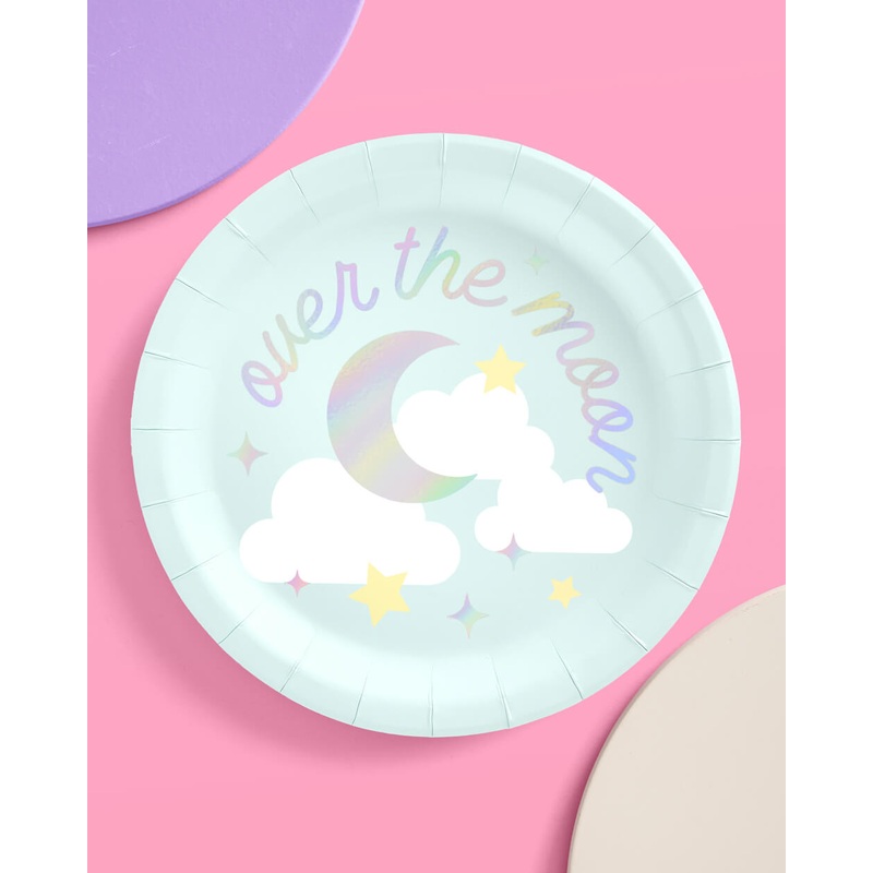 Over the Moon Plates – 25 paper plates