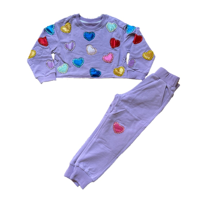 Tweenstyle by Stoopher – Applique Hearts Sweats Set