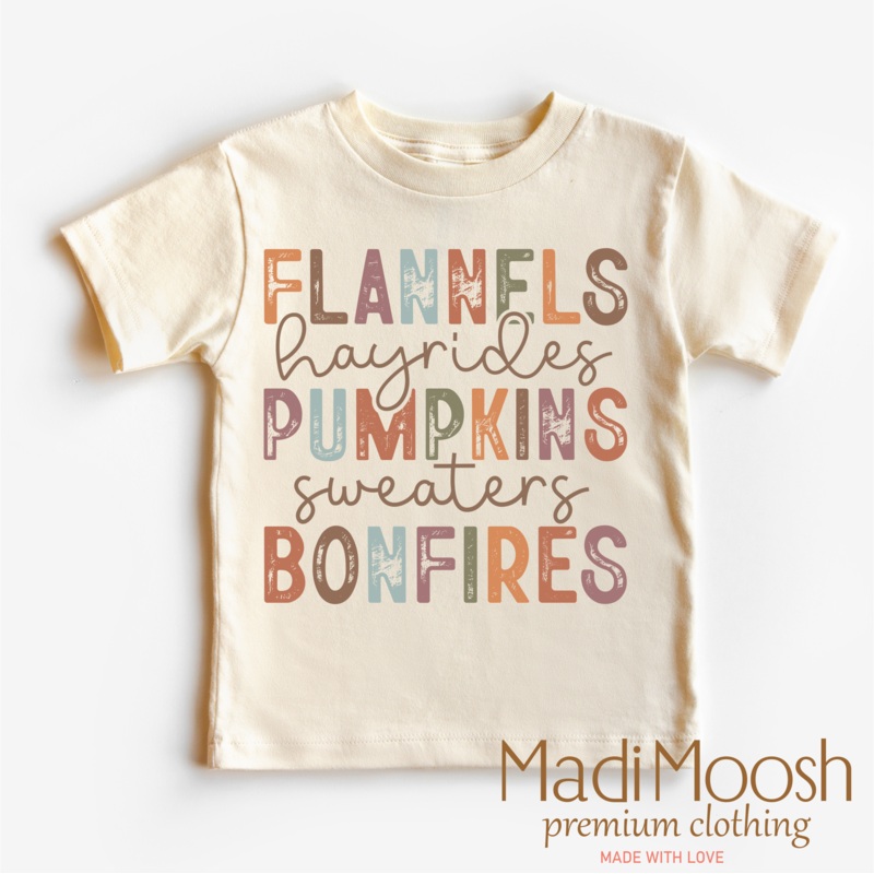 Flannels Hayrides Pumpkins Bonfires Fall Shirt – Autumn Tee
