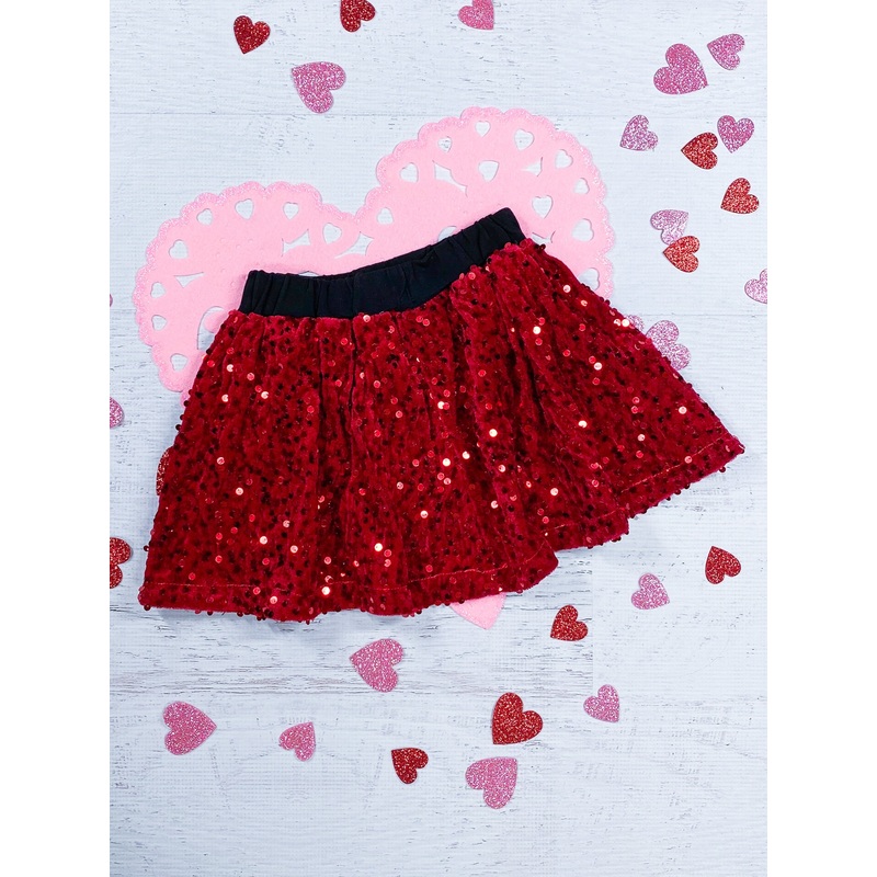 Red Sequin Skirt|12m|18m|2T|3T|4T|5T|6y|8y|10y|12y
