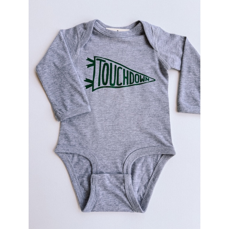 touchdown long sleeve onesie|0-3M|3-6M|6-12M|12-18M