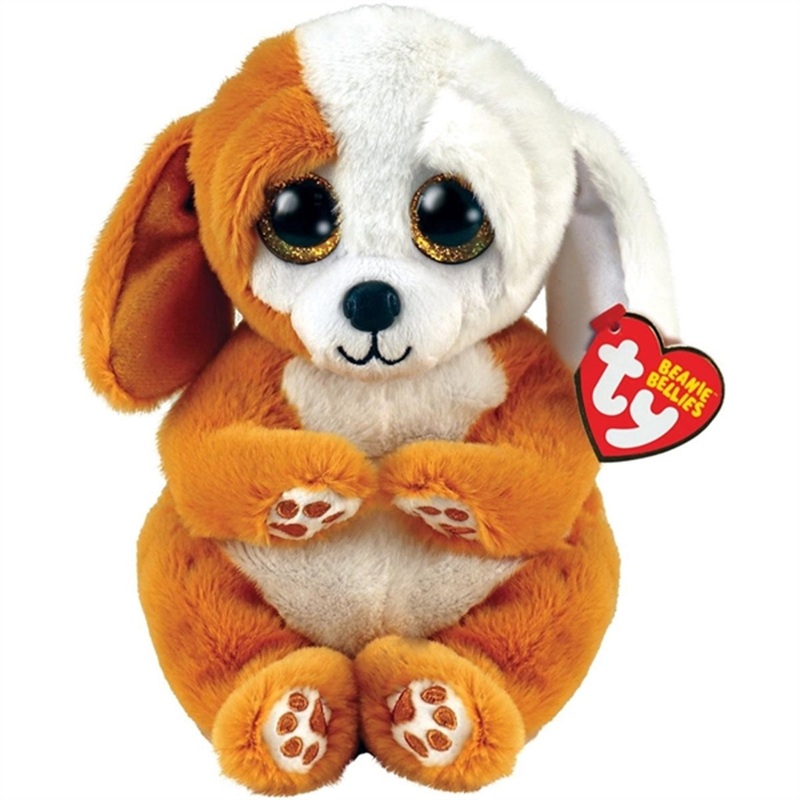 TY Beanie Bellies Ruggles – Brown\/White Dog Reg