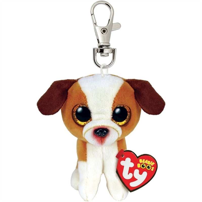 TY Beanie Boos Hugo – Brown\/White Dog Clip