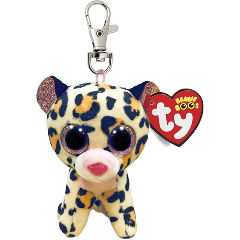 TY Beanie Boos Livvie – Brown\/Pink Leopard Clip