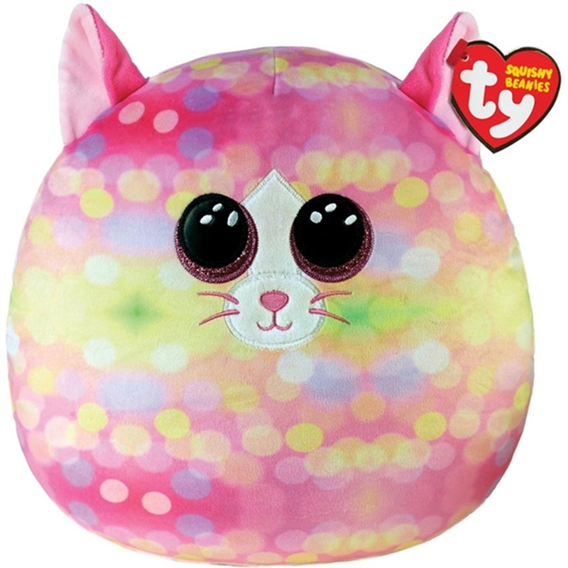 TY Squishy Beanies Sonny – Pink Pattern Cat Squish 25cm
