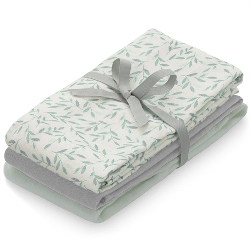 Cam Cam Copenhagen Muslin Cloth 3-pack Mix Green Leaves\/Dusty Green\/Grey