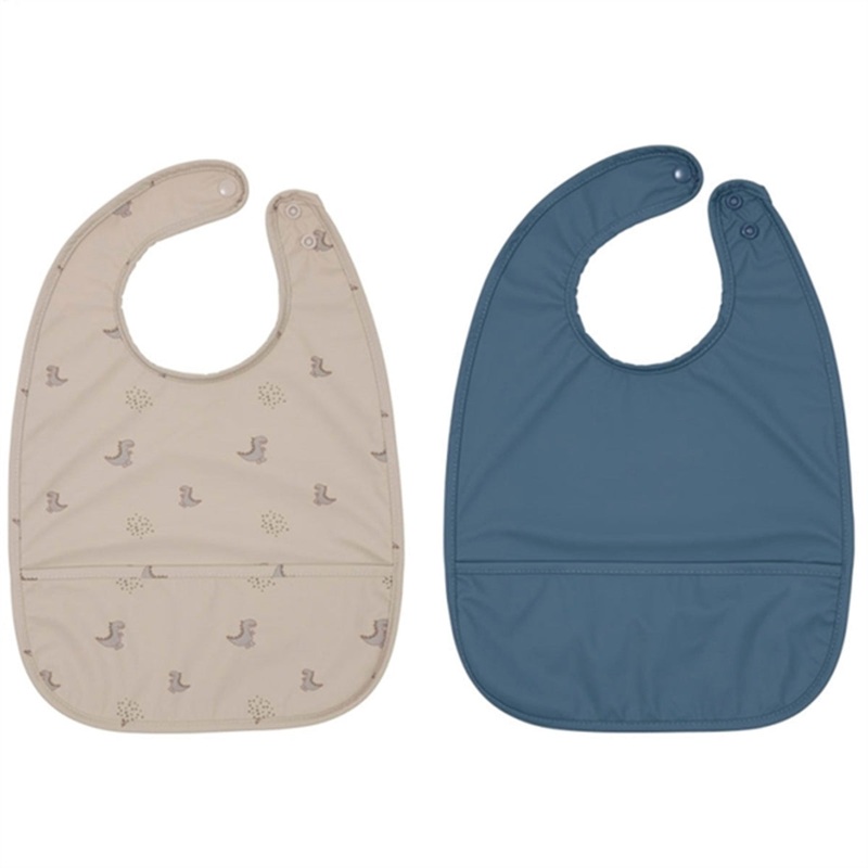 OYOY Bib Dino Blue\/Clay