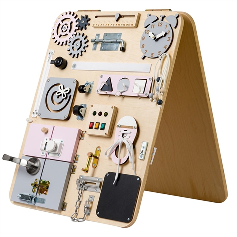 Woobiboo Woobiboard PLUS Busy Board Natural\/Rosa