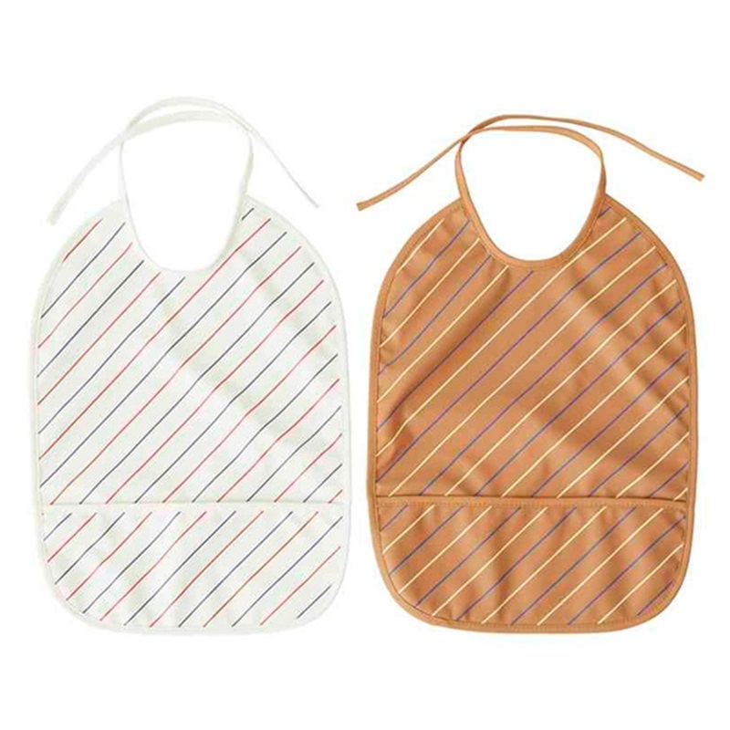 OYOY Bib Mellow\/Caramel Striped 2-Pack