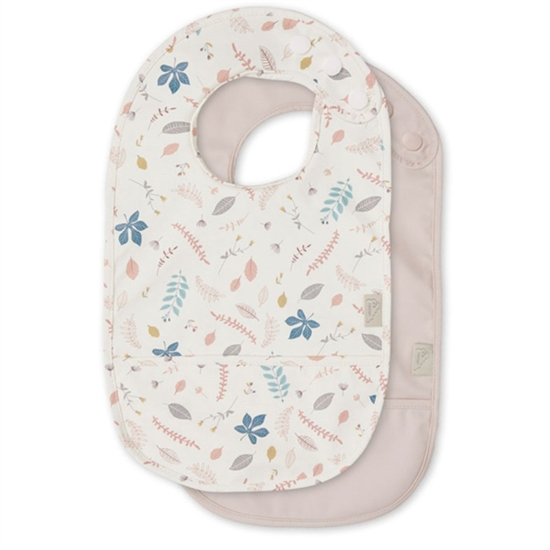 Cam Cam Copenhagen Bibs 2-pack Pressed Leaves Rose \/ Dusty Rose