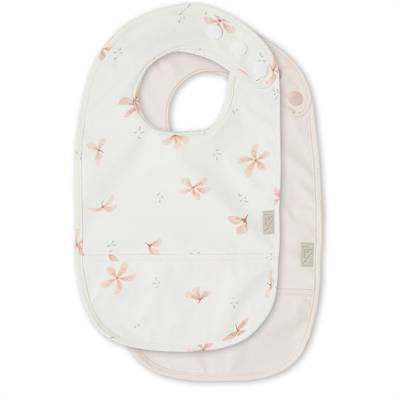 Cam Cam Copenhagen Bibs 2-pack Windflower Creme \/ Blossom Pink