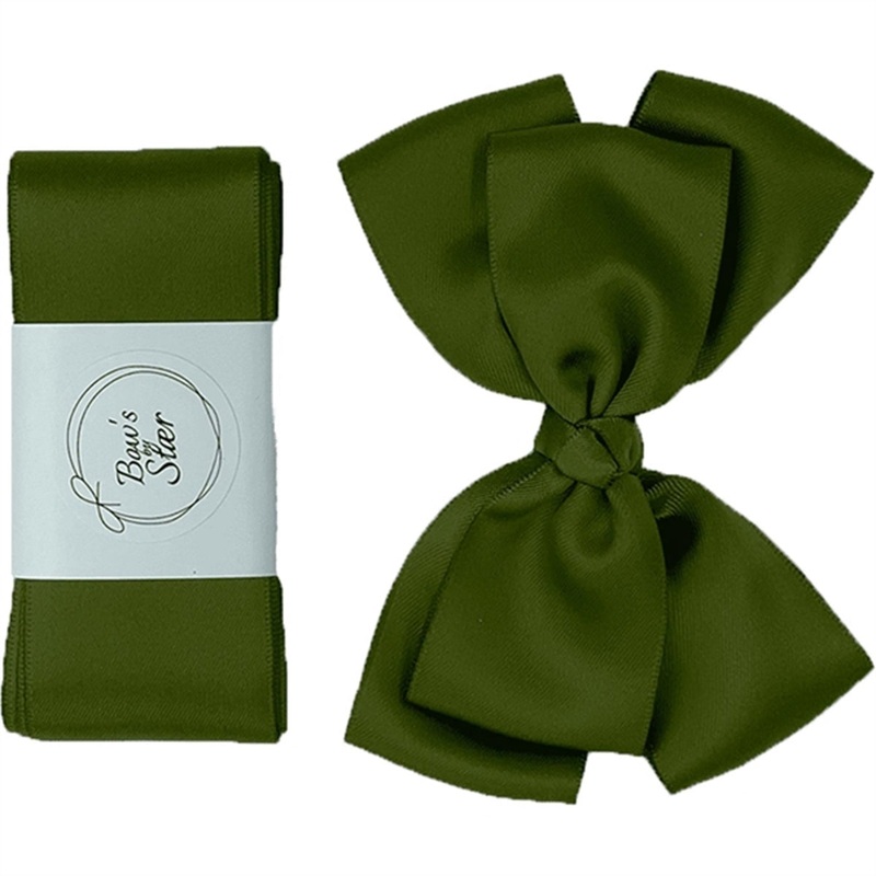 Bow’s by Str Christening Ribbon Satin w. Double Bow Moss