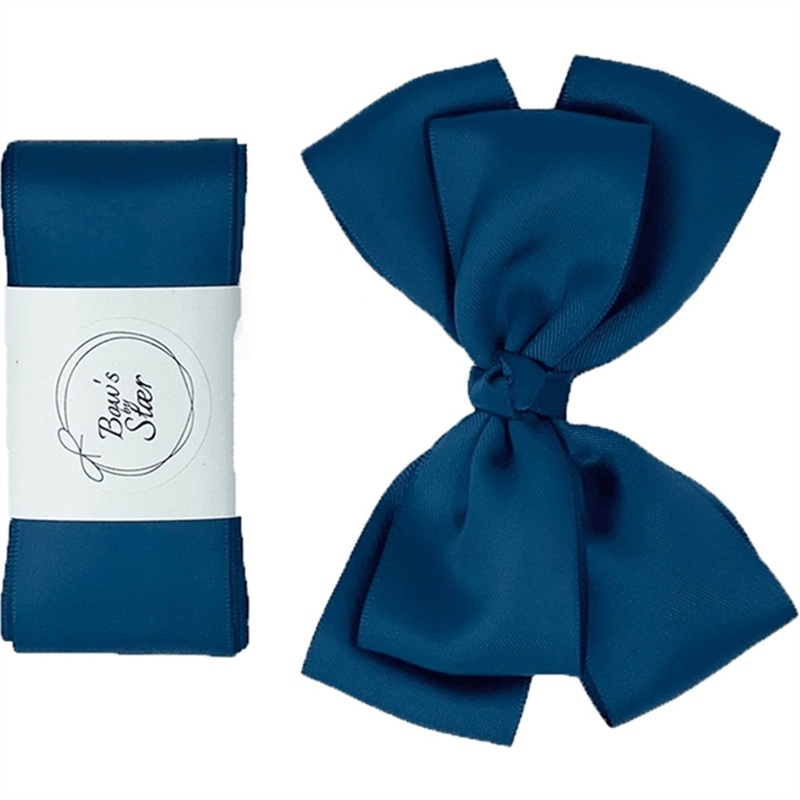 Bow’s by Str Christening Ribbon Satin w. Souble Bow Navy